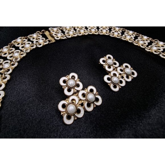 Vintage DAVID ANDERSEN 925 Norway Sterling Silver Enamel Necklace Bracelet & Ear - Picture 5 of 7